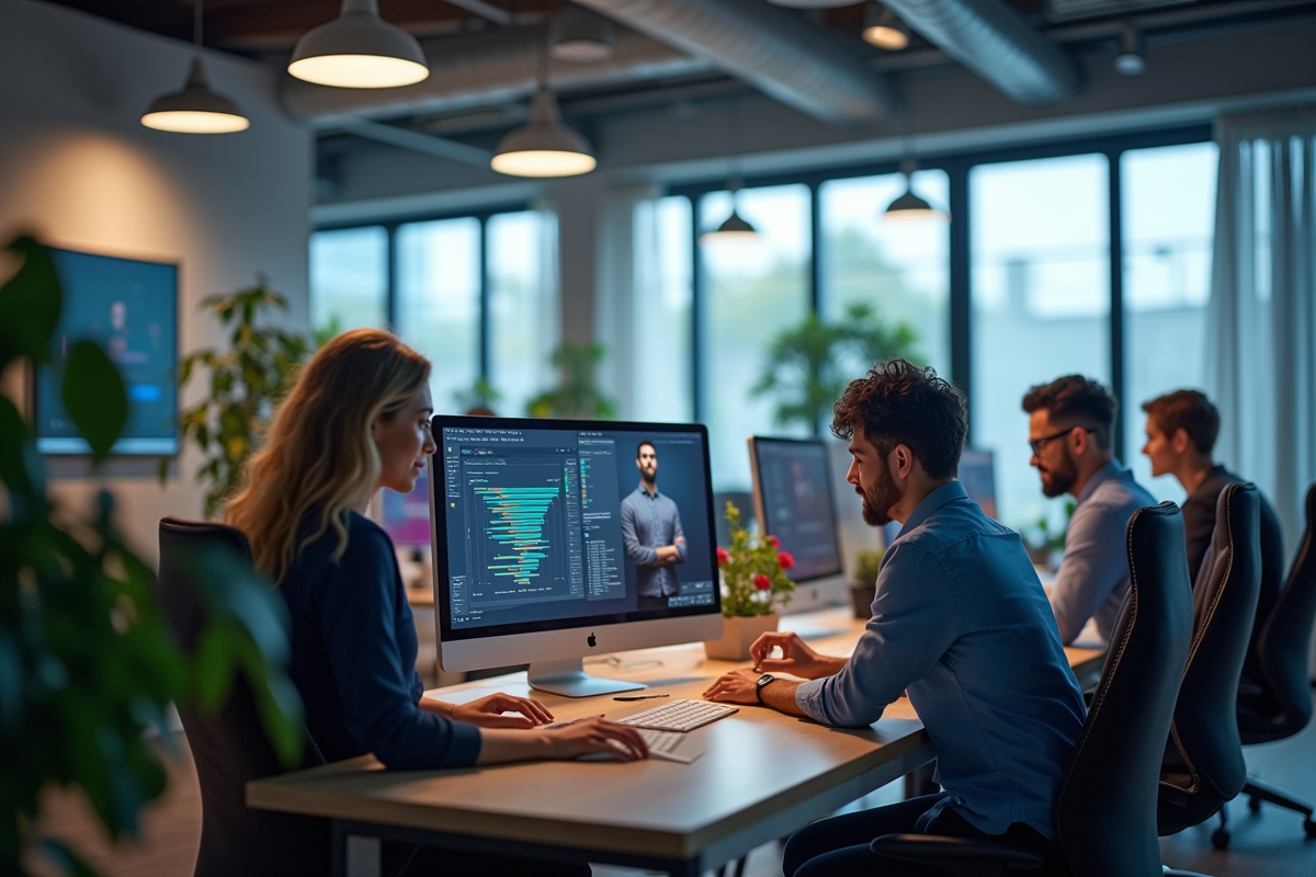 Espace de travail moderne à Bonneuil avec collaborateurs