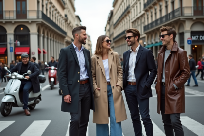 Groupe de jeunes adultes à Milan en mode urbaine