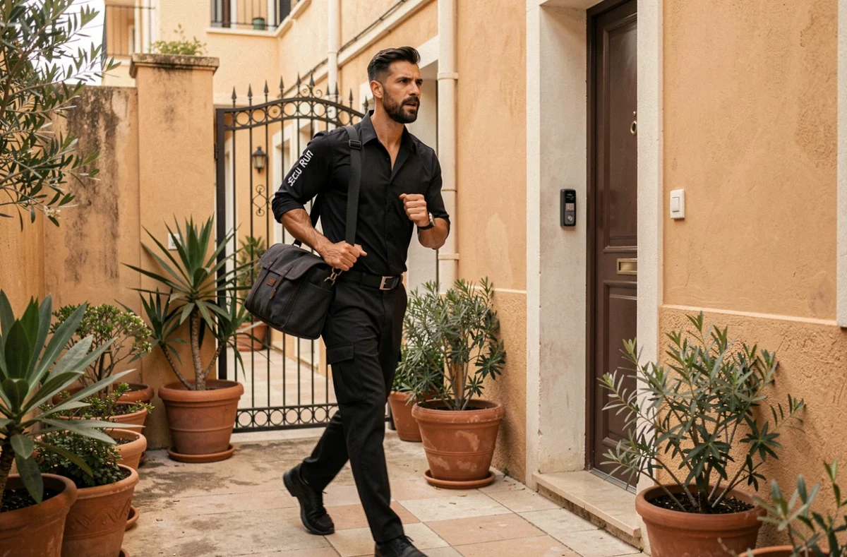 Serrurier de Secu Run en déplacement rapide vers une intervention dans une résidence marseillaise